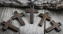 Cross Necklace for Men - Leather Cord w/ Horn Cross Pendant