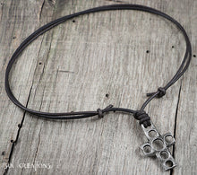 Leather Cord Cross Pendant Necklace for Men