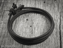 Mens Leather Bracelet - Black 4 Wrap