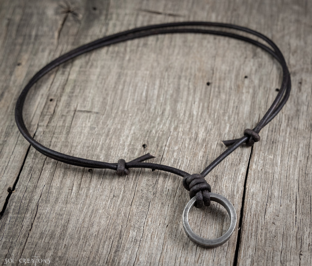 Men's Leather Choker Necklace
