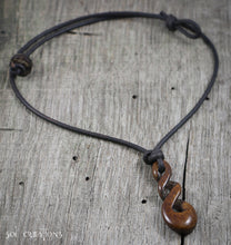 Bone Maori Twist Pendant Leather Cord Necklace